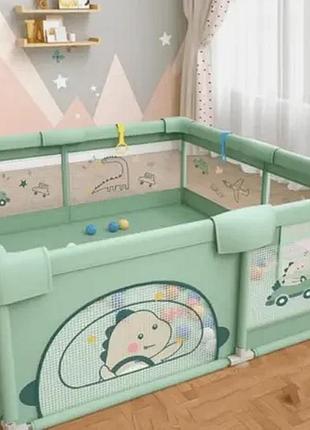 Дитячий великий ігровий манеж 150х180 см,з сіткою, що дихає, з міцної тканини з бортиками
