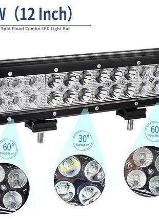 Автофара балка 24 led светодиоды lightx 5d-72w автомобильная фара черная