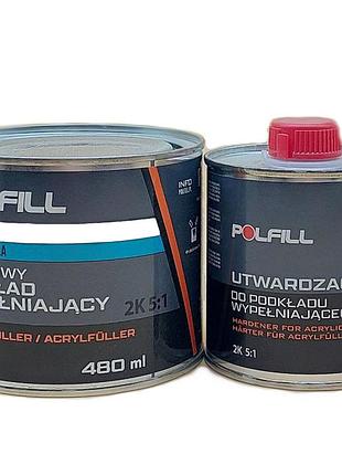 Грунт акриловий 5:1 2k eco білий 400мл+80мл затв. polfill