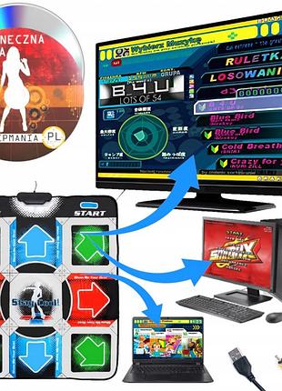 Танцювальний килимок usb для пк комп'ютера pc dance mat dance pad покращений з cd 2