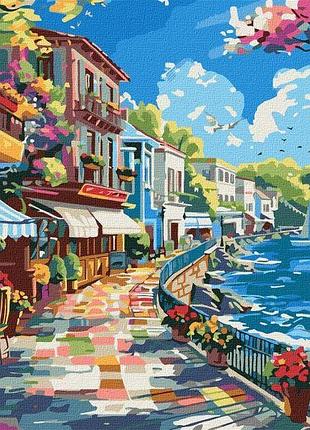 Картина за номерами - містечко біля океану ©art_selena_ua