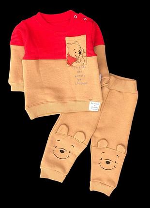 Костюм 2в1: свитшот, брюки "винни", трехнитка с начесом тм "murat baby" (74 см)
