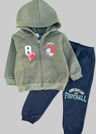 Костюм 2 в 1: кофта, брюки "football", трехнитка с начесом тм "baby puff” (92 см)