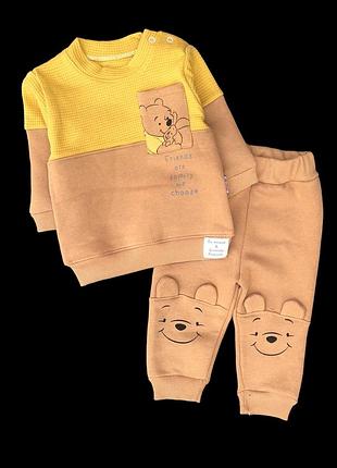 Костюм 2в1: свитшот, брюки "винни", трехнитка с начесом тм "murat baby" (74 см)