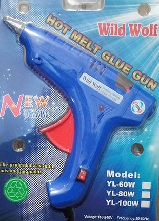 Клеевой пистолет wild wolf yl-100w под толстые 11мм синий modern home style