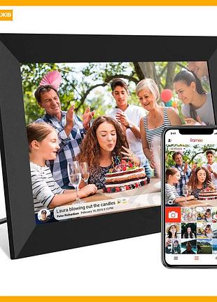 Rest цифрова фоторамка frameo 10 дюймів чорна wi-fi пам'ять 32 гб для фото і відео слайд-шоу