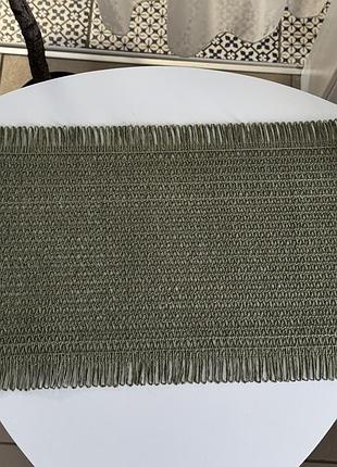 Серветка сервірувальна (плейсмат) 445-213 з бахромою rustic olive 30*45см bona di