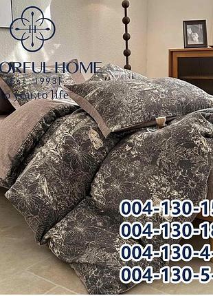 Комплект постельного белья " сolorful home" евро (цвета в ассортименте) графит