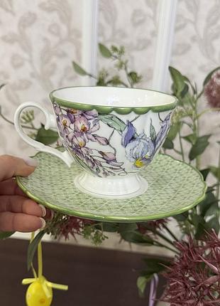 Фарфоровый набор чашка с блюдцем 498-341 wisteria garden 280мл bona di