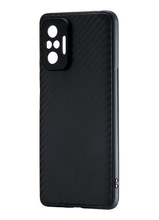 Чехол накладка carbon tpu для xiaomi redmi note 10 pro max черный с защитой от ударов