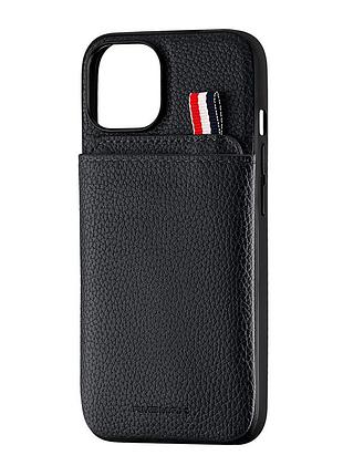 Чехол jinduka leather pocket противоударный для iphone 14 черный кожзам