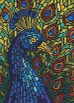 Алмазная мозаика - "витраж. павлин" ©art_selena_ua, 30х30см