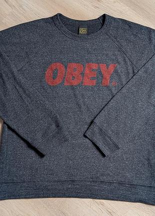 Світшот obey original logo made in usa розмір l сірий
