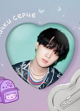 Значок сердце k pop bts бтс "3