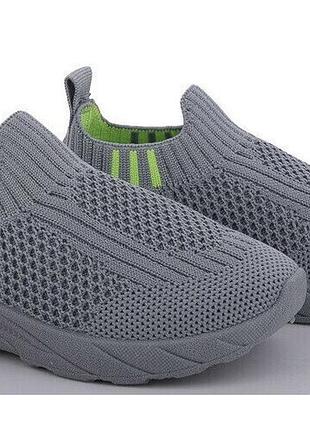 Кроссовки носки текстильные, сетка, на мальчика, серые, 20 (13,5 см)