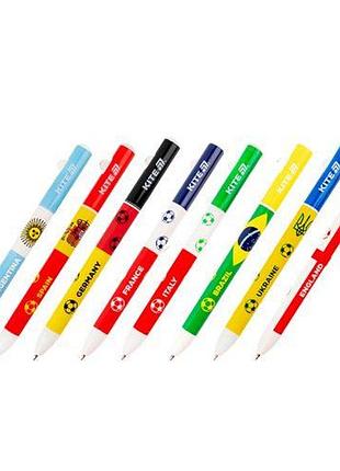 Ручка шариковая автоматическая football nations, синяя