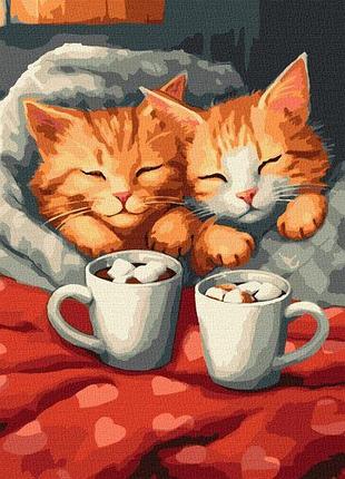 Картина за номерами - закохані коти ©art_selena_ua ідейка 30х40 см (kho6588)