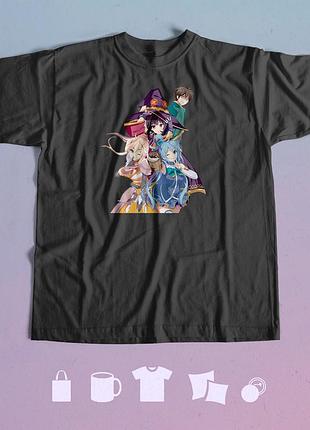 Футболка с принтом коносуба konosuba этот замечательный мир! m чорна