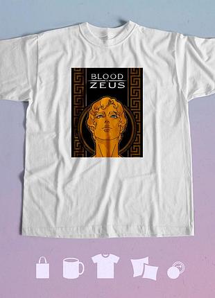 Футболка з принтом кров зевса blood of zeus s біла