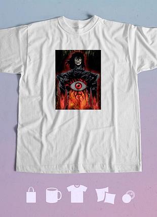Футболка с принтом аниме хеллсинг война с нечистью hellsing l біла