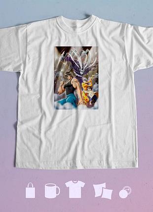 Футболка с принтом аниме цирк марионеток karakuri circus m біла