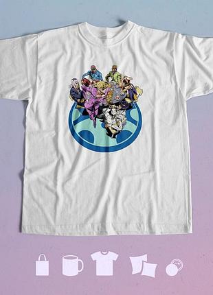 Футболка з принтом джо джо jojo's bizarre adventure m біла