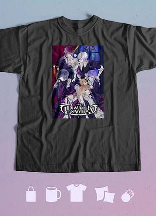 Футболка з принтом диявольські коханці diabolik lovers xxl чорна