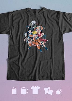 Футболка с принтом аниме наруто naruto l чорна