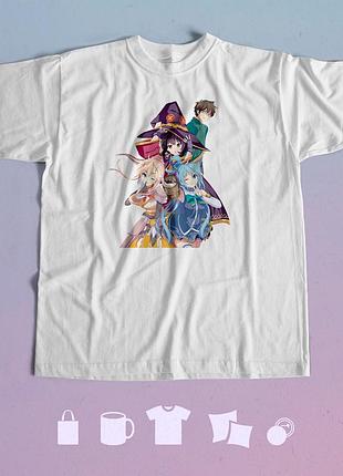 Футболка с принтом коносуба konosuba этот замечательный мир!