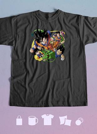 Футболка с принтом драгонболл dragon ball s чорна