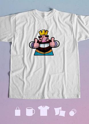 Футболка с принтом clash royale xl біла