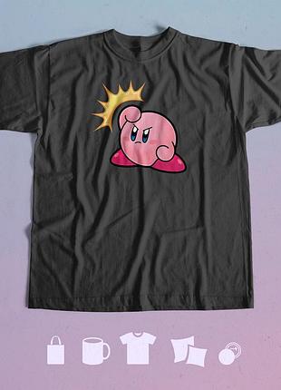 Футболка с принтом kirby кирби s чорна