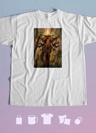 Футболка с принтом diablo iii s біла