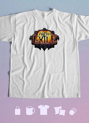 Футболка с принтом path of exile xl біла