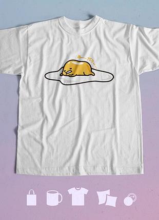 Футболка с принтом гудетама gudetama l біла