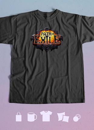 Футболка з принтом path of exile l чорна