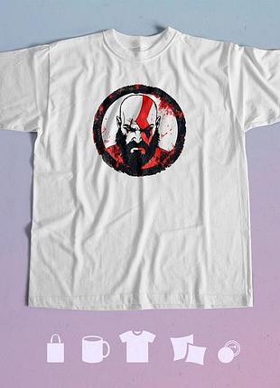Футболка з принтом god of war xxl біла