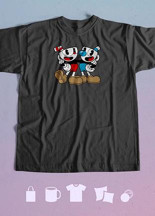 Футболка с принтом cuphead капхед m чорна