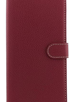 Чохол книжка leather flip для oppo a40m на магніті з підставкою бордовий