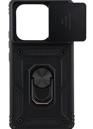 Чехол armored ring для xiaomi redmi note 14 4g global (код модели 24117rn76g / 24117rn76o) бампер черный