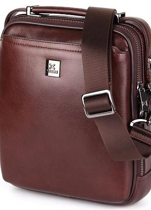 Сумка через плечо кожаная мужская коричневая luxon 199-2092-4 brown