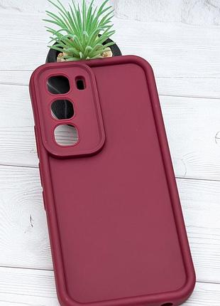 Чехол shock case для infinix hot 60 pro бампер силиконовый бордовый