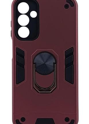 Чехол armored ring для samsung galaxy m15 / m156 противоударный с подставкой кольцо бордовый