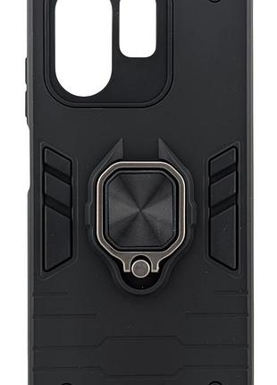 Чехол armored force для infinix smart 9 (x6532) противоударный с подставкой кольцо черный