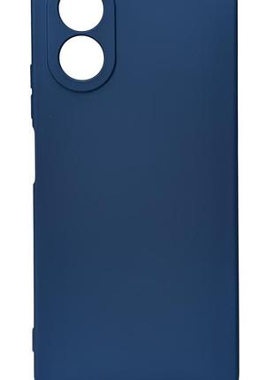 Чехол silicone case для oppo a38 бампер с микрофиброй синий