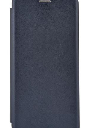 Чехол книжка premium для xiaomi redmi 9a на магните с подставкой темно-синий