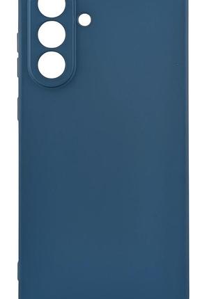 Чехол silicone case box для телефона samsung galaxy a56 / a566 бампер с микрофиброй темно-синий