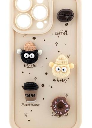 Чехол shock case 3d print для apple iphone 13 pro бампер силиконовый с рисунком coffee