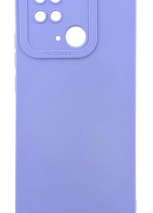Чехол pro camera для poco c40 бампер с микрофиброй lilac blue