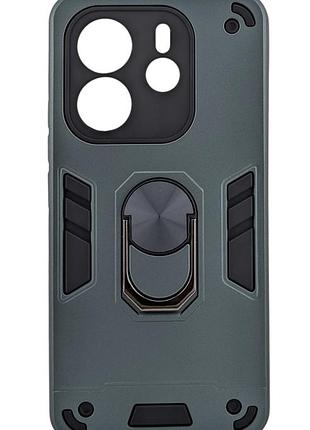 Чохол armored ring для xiaomi redmi note 14 4g eu (код 24117rn76e) протиударний з підставкою кільце зелений